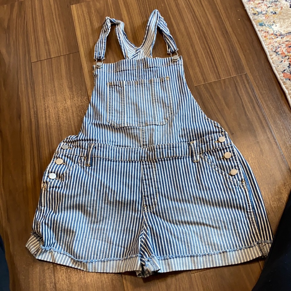 striped overalls